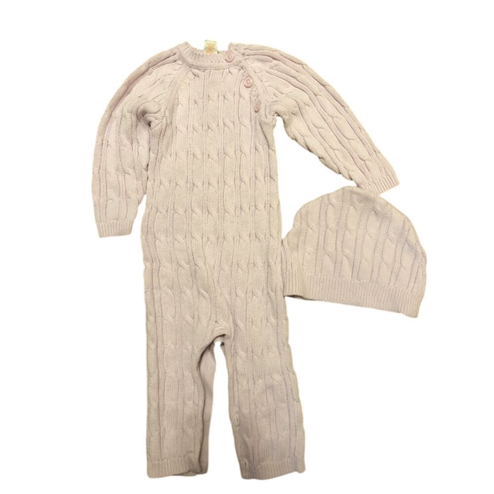 Giggle Baby Light Purple Cable Knit Sweater Romper size 3-6m